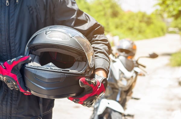 Holding Motorcycle Helmet